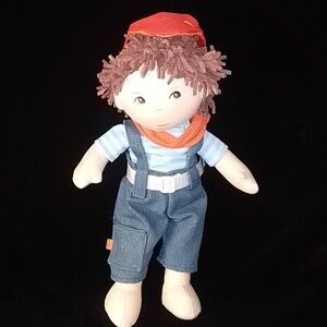 Graham Haba 12" Soft Boy Doll with Brown Hair, Brown Eyes and Embroidered Face